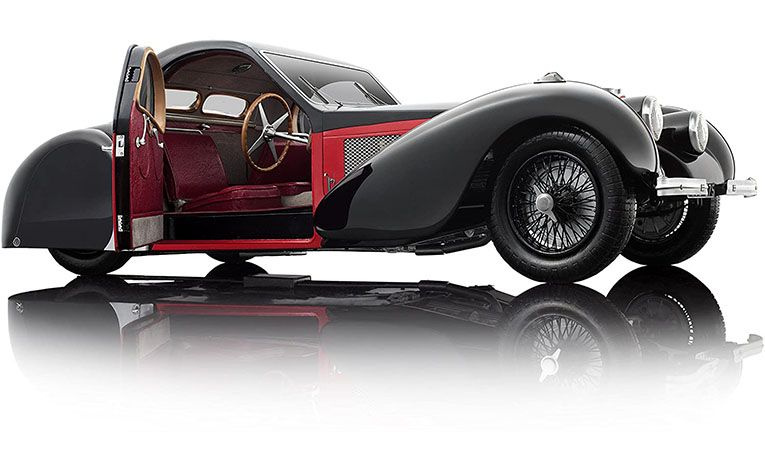 1:12 1/12 Bugatti Atalante Tip 57 SC 1937 crno crveni Bauer Exclusive