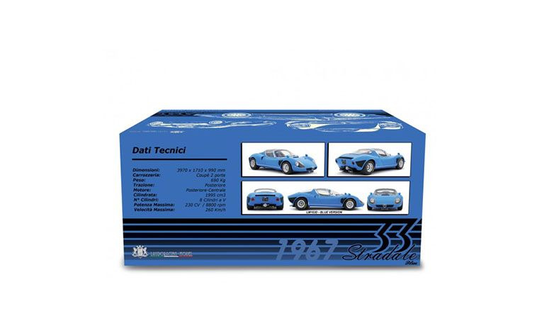 1:18 1/18 Alfa Romeo 33 Stradale D Verzija 1967 1969 plavi Laudoracing-Models
