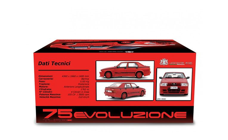 1:18 1/18 Alfa Romeo 75 Series 1 1.8i Turbo Evoluzione 1987 red Laudoracing-Models