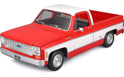 1:18 1/18 Chevrolet C10 Cheyenne Super Pick-Up 1974 1975 red white Maisto