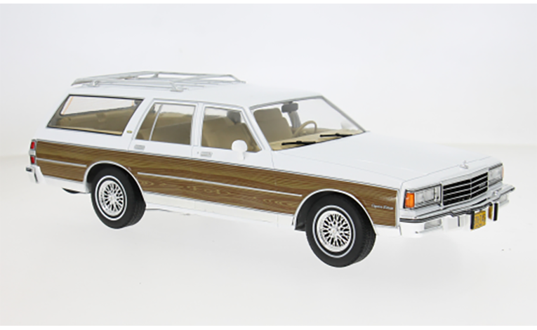 1:18 1/18 Chevrolet Caprice Karavan 1985 1990 bijeli dekor Model Car Group MCG