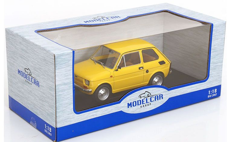 1:18 1/18 Fiat 126 Maluch 1972 1980 yellow Model Car Group MCG