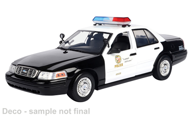 1:18 1/18 Ford Crown Victoria Policijski Presretač LAPD Los Angeles Police Department 2001 2002 crno bijeli MotorMax