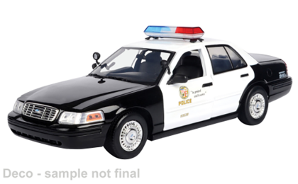 1:18 1/18 Ford Crown Victoria Policijski Presretač LAPD Los Angeles Police Department 2001 2002 crno bijeli MotorMax