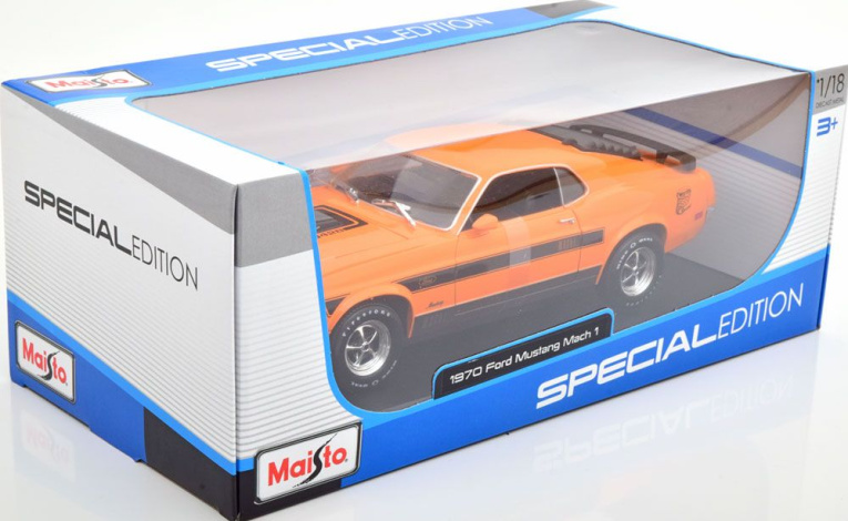 1:18 1/18 Ford Mustang Mach 1 Coupe 1970 orange black Maisto