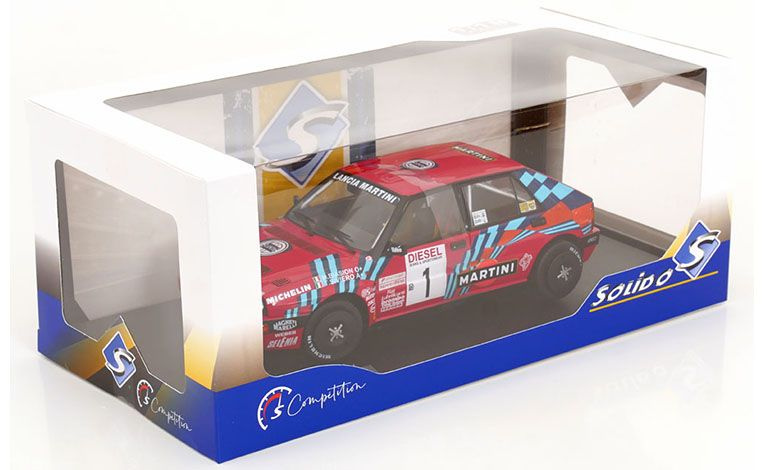 1:18 1/18 Lancia Delta HF Integrale 16V No 1 Pobjednik Reli Sanremo Biasion Siviero 1989 Martini crveni Solido