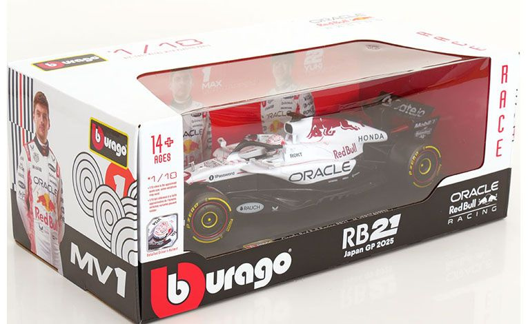 1:18 1/18 Red Bull RB21 Honda F1 No 1 Pobjednik VN Japan Max Verstappen 2025 bijelo crveni Bburago