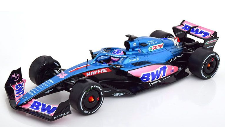 1:18 1/18 Renault Alpine BWT F1 Team A 522 No 14 GP Monaco Fernando Alonso 2022 blue pink Solido