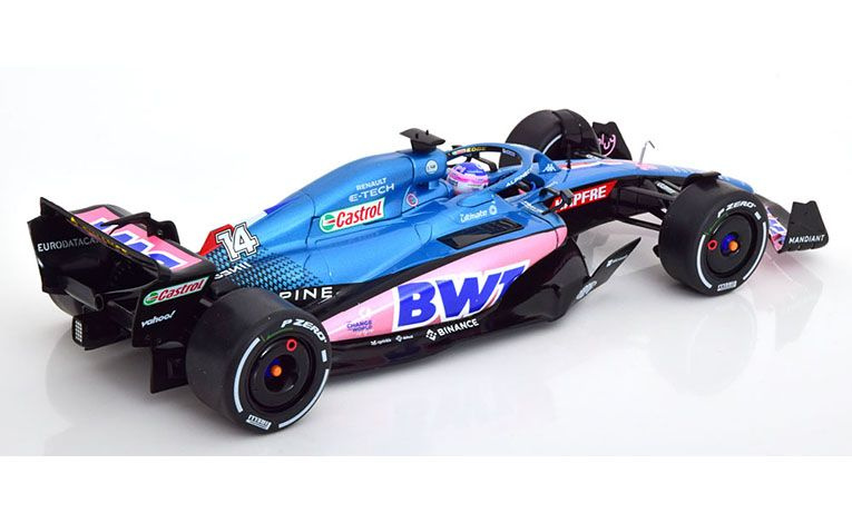 1:18 1/18 Renault Alpine BWT F1 Team A 522 No 14 GP Monaco Fernando Alonso 2022 blue pink Solido