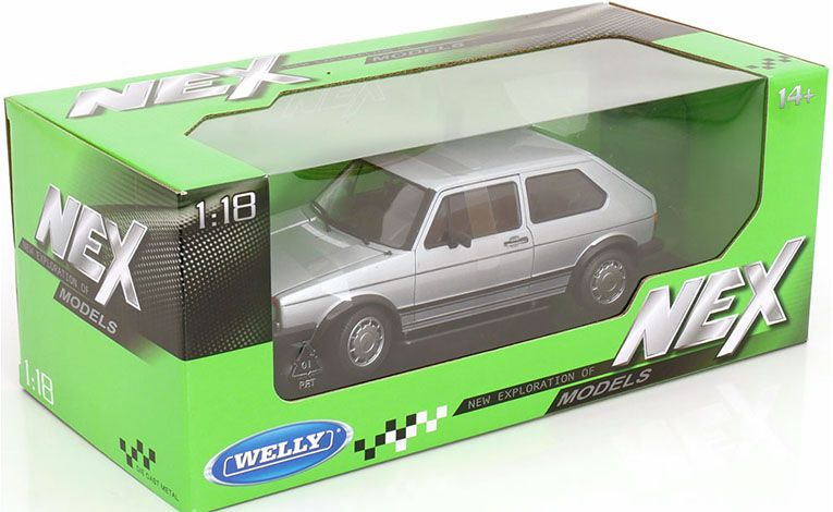 1:18 1/18 Volkswagen VW Golf 1 GTI Pirelli 1983 srebreni Welly