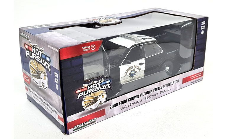 1:24 1/24 Ford Crown Victoria Police Interceptor 2008 2011 black white Greenlight