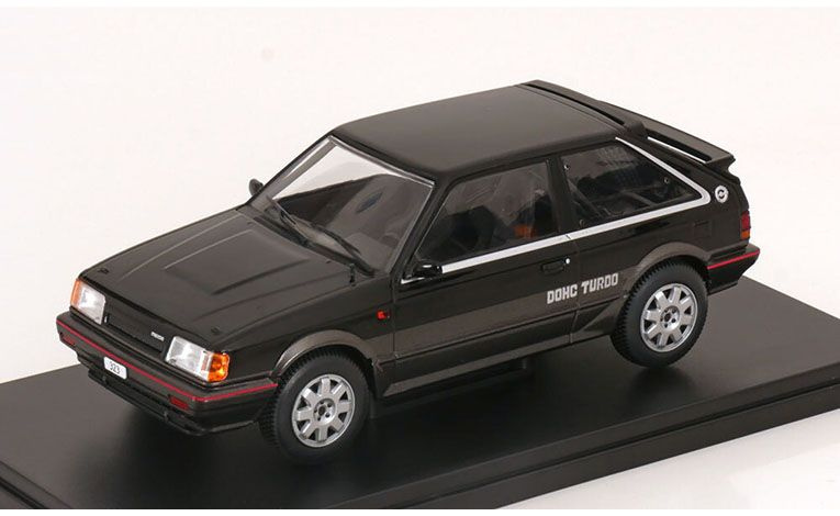 1:24 1/24 Mazda 323 BF 4WD Turbo 1989 crni tamno sivi White Box