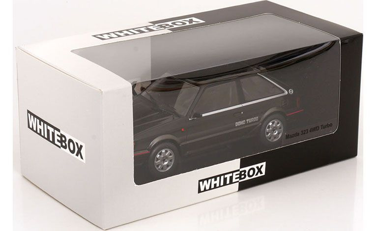 1:24 1/24 Mazda 323 BF 4WD Turbo 1989 crni tamno sivi White Box
