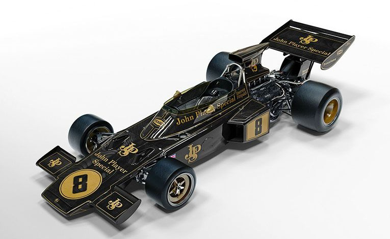 1:8 1/8 Lotus Ford F1 72 D No 8 Svjetski prvak Pobjednik GP Britanije Emerson Fittipaldi 1972 Pocher