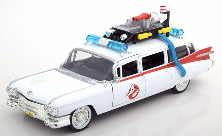 1:24 1/24 Cadillac Miller Meteor Ecto 1 1959 1984 bijeli Jada
