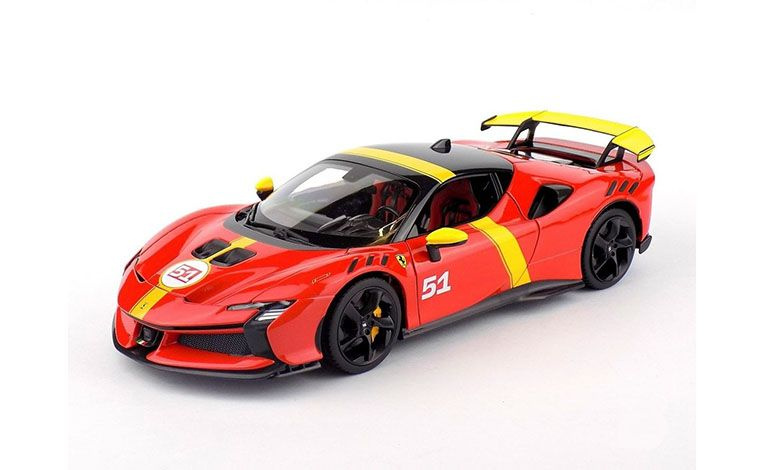 1:18 1/18 Ferrari SF90 XX Stradale No 51 24h Le Mans Pobjednički dizajn 2023 danas crveno žuti Bburago