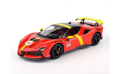 1:18 1/18 Ferrari SF90 XX Stradale No 51 24h Le Mans Pobjednički dizajn 2023 danas crveno žuti Bburago