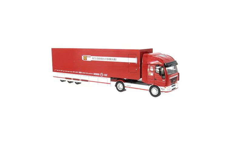 1:43 1/43 Iveco Stralis AS 430 towing truck with trailer Transporter Scuderia Ferrari F1 cars 2002 2007 red white Ixo