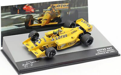 1:43 1/43 Lotus Honda 99T No 12 GP Monaco Ayrton Senna 1987 žuti Altaya