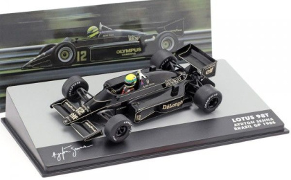 1:43 1/43 Lotus Renault 98T No 12 GP Brazil Ayrton Senna 1986 crno zlatni Altaya