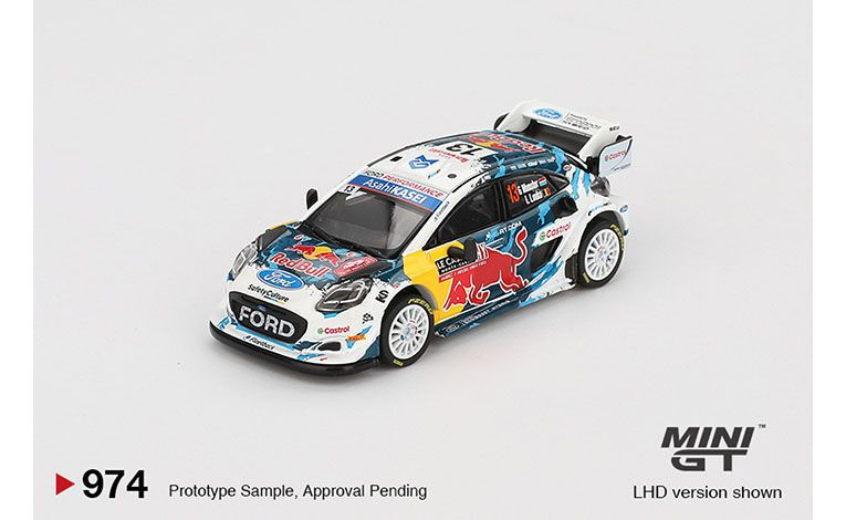 1:64 1/64 Ford Puma Rally1 WRT No 13 Rally Monte Carlo Munster Louka 2024 Red Bull Mini GT