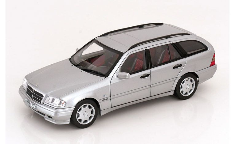 1:18 1/18 Mercedes S202 C Klasa T Model Karavan specijalno izdanje koje je proizveo Mercedes 1997 2001 srebreni Norev