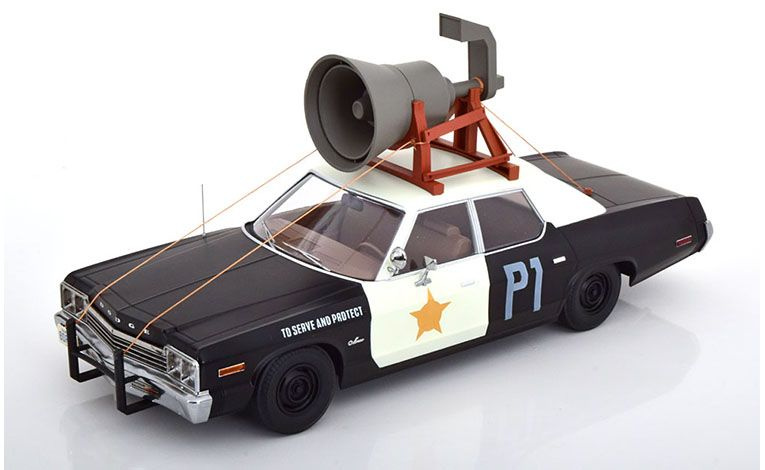 1:18 1/18 Dodge Monaco with loudspeaker 1974 film The Blues Brothers 1980 Bluesmobile black white KK Scale