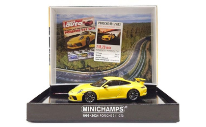 1:43 1/43 Porsche 991 2 911 GT3 Kupe 2017 2019 žuti Minichamps