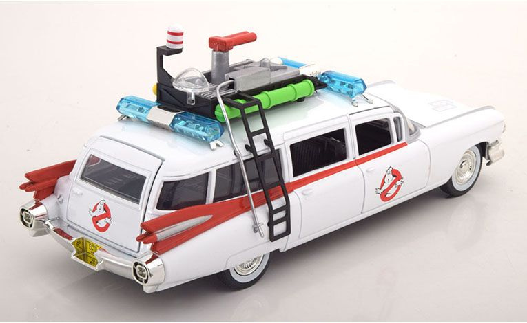 1:24 1/24 Cadillac Miller Meteor Ecto 1 1959 1984 bijeli Jada