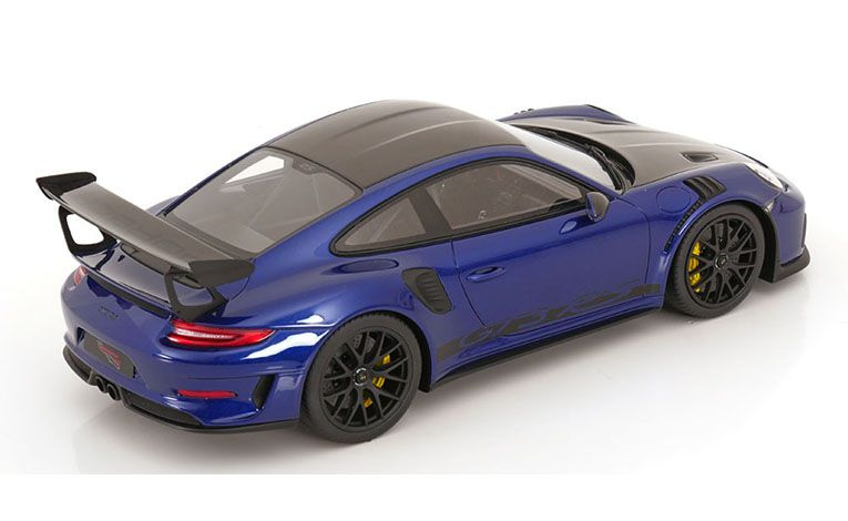 1:18 1/18 Porsche 991 2 911 GT3 RS Weissach Paket 2018 2019 plavi karbon crni GT Spirit
