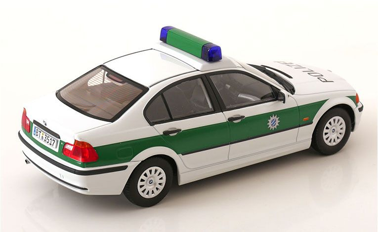 1:18 1/18 BMW E46 Serija 3 Policijski Limuzina 1999 2005 bijelo zeleni KK Scale