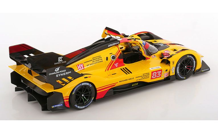 1:18 1/18 Ferrari 499P 3.0L Turbo V6 No 83 Winner 24h Le Mans Kubica Hanson Ye 2025 yellow red Bburago