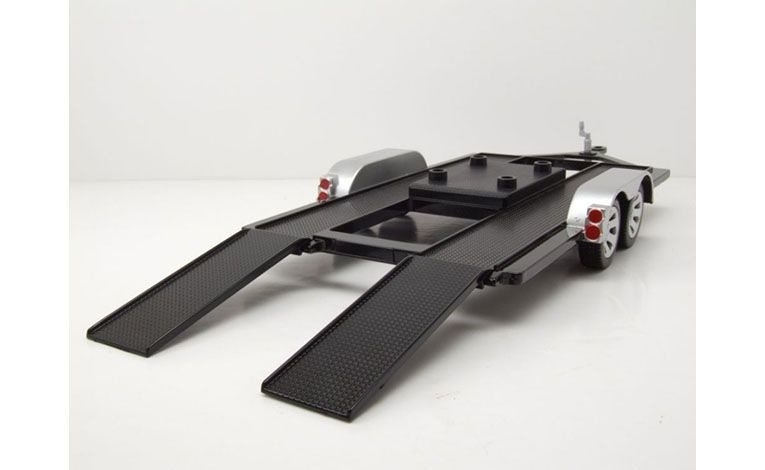 1:18 1/18 Trailer for cars opened black silver Motor Max