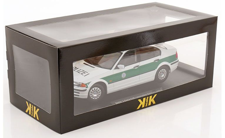 1:18 1/18 BMW E46 Serija 3 Policijski Limuzina 1999 2005 bijelo zeleni KK Scale