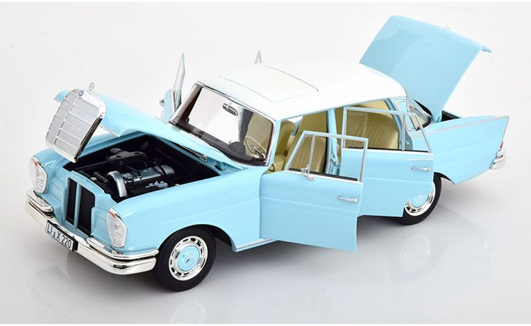 1:18 1/18 Mercedes W111 220S 1959 1965 light blue white Norev