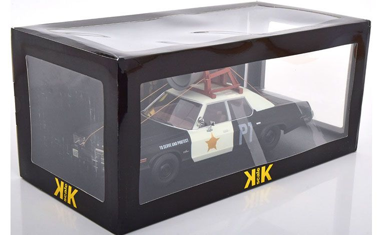 1:18 1/18 Dodge Monaco with loudspeaker 1974 film The Blues Brothers 1980 Bluesmobile black white KK Scale