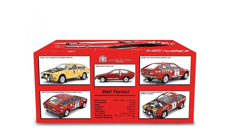 1:18 1/18 Alfa Romeo Alfetta Grupa 2 Autodelta No 8 Reli 4 Regioni Francesco ‘‘Chicco‘‘ Svizzero Gianfranco Masetto 1975 žuto crni Laudoracing-Models