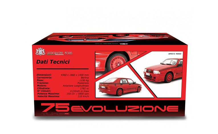 1:12 1/12 Alfa Romeo 75 1.8i Turbo Evoluzione 1987 crveni Laudoracing-Models