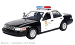 1:18 1/18 Ford Crown Victoria Policijski Presretač LAPD Los Angeles Police Department 2001 2002 crno bijeli MotorMax