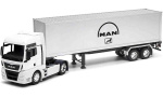 1:32 1/32 MAN TGX 18.440 towing truck with trailer 2019 today white silver Welly 
